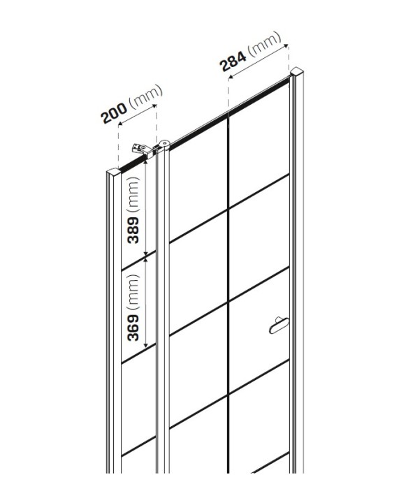Дверь в нишу одинарная l 90x195, New trendy New soleo black, черный арт. D-0279A
