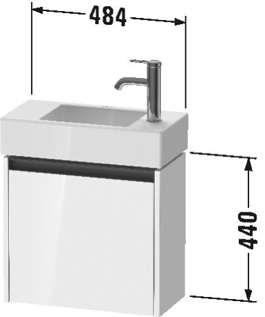 Duravit тумба подвесная под раковину 238 мм х 484 мм х 440 мм, ketho.2, k25072r49490000 цвет: графит матовый
