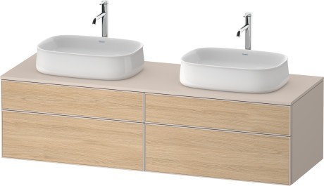 Duravit тумба подвесная под две раковины 550 мм х 1600 мм х 442 мм, zencha, ze4825b30830000 цвет: натуральный дуб/серо-коричневый суперматовый