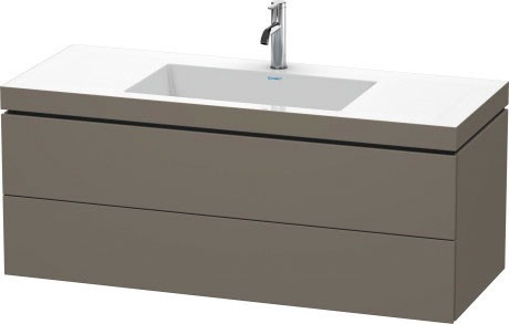 Duravit тумба подвесная с раковиной серая фланель, l-cube, lc6929o9090 цвет: фланелево-серый