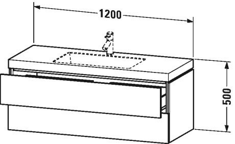 Duravit тумба подвесная с раковиной серая фланель, l-cube, lc6929o9090 цвет: фланелево-серый
