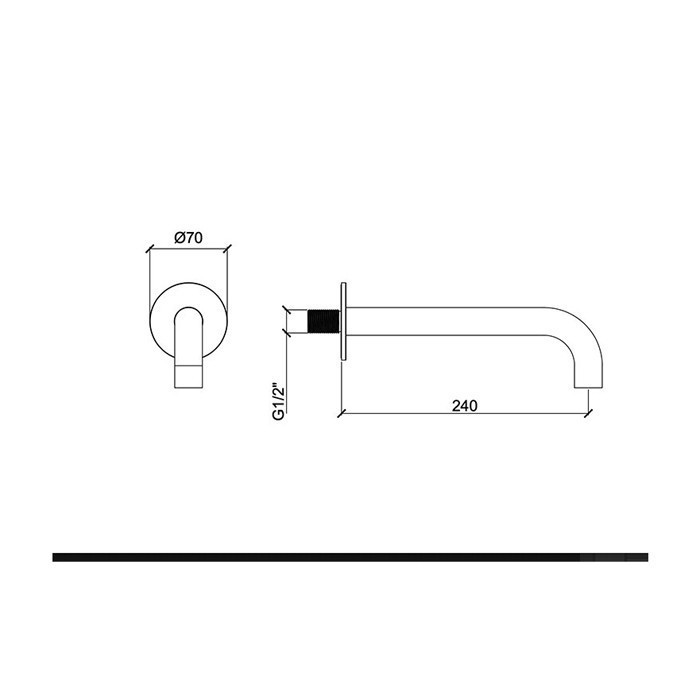 Almar излив для ванны, 316 stalnless steel, e098012.316 цвет: нержавеющая сталь