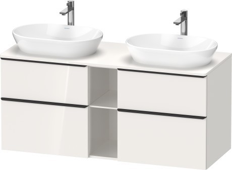 Duravit тумба подвесная под две раковины 1400 мм х 550 мм, d-neo, de4970b2222 цвет: алмазный чёрный матовый