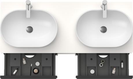 Duravit тумба подвесная под две раковины 1400 мм х 550 мм, d-neo, de4970b2222 цвет: алмазный чёрный матовый