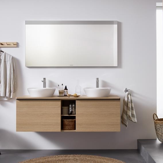 Duravit тумба подвесная под две раковины 1400 мм х 550 мм и открытой полкой, d-neo, de4950b1818 цвет: gres pietra grey opaco