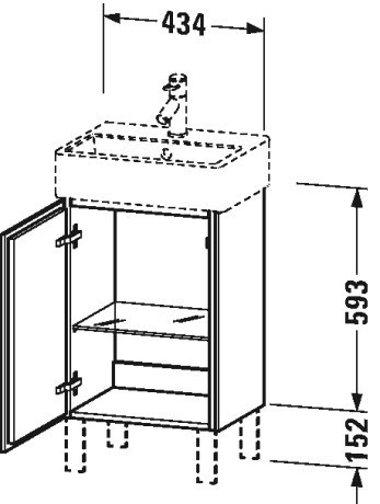 Duravit тумба напольная под раковину, l-cube, lc6750l3838 цвет: доломитово-серый