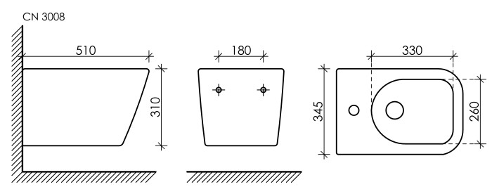 Ceramicanova биде metric, cn3008 цвет: белый