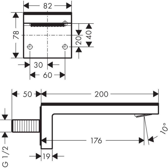 AXOR излив для ванной, MyEdition, черный / хром арт. 47410600