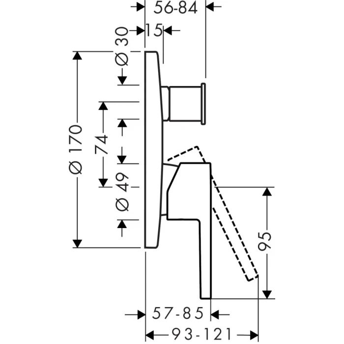 AXOR смеситель для ванны, Starck, черный арт. 10414340