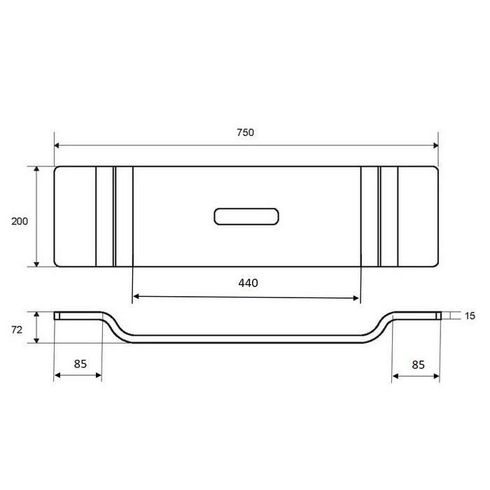 Полка на ванну изогнутая, Excellent ZEN, арт. DOEX.1102.750.TR