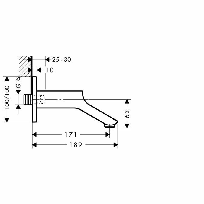 AXOR излив для ванной, Urquiola, хром арт. 11430000