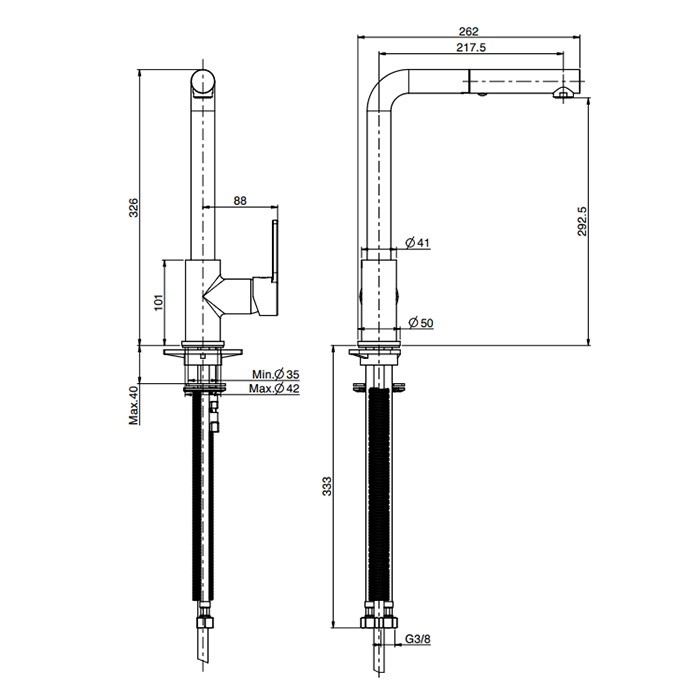 Fima Carlo Frattini смеситель для кухни, на 1 отв., с выдвижной лейкой, kitchen, хром арт. f7029wotcr