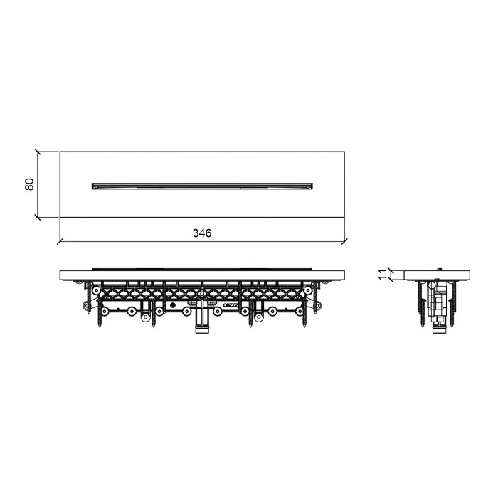 Излив настенный, каскадный, для душа, Almar Waterfalls, медь арт. E003194.CO316