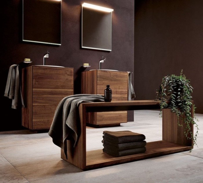 Keuco высокий шкаф-пенал 400x1750x370 мм 1 дверь петли справа, фасад орех, edition lignatur, арт. 33330 800002