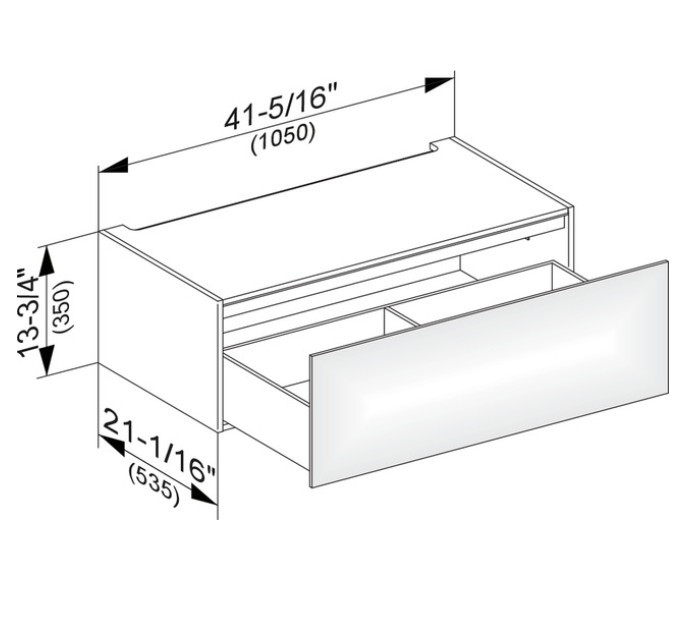 Keuco модуль нижнего шкафа для встройки снизу, с одним выдвижным ящиком, edition 11, белый арт. 31312 210000