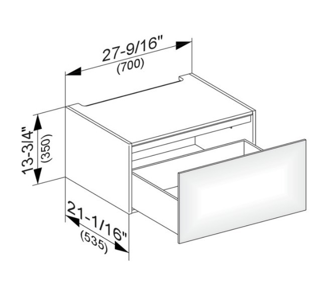 Keuco модуль нижнего шкафа для встройки снизу, с одним выдвижным ящиком, edition 11, табачный дуб арт. 31311 850000