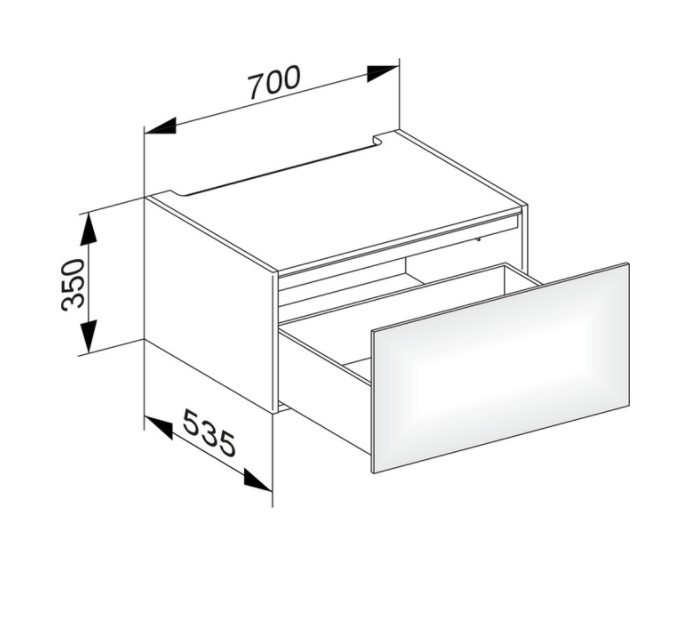 Keuco модуль нижнего шкафа для встройки снизу, с одним выдвижным ящиком, edition 11, табачный дуб арт. 31311 850000