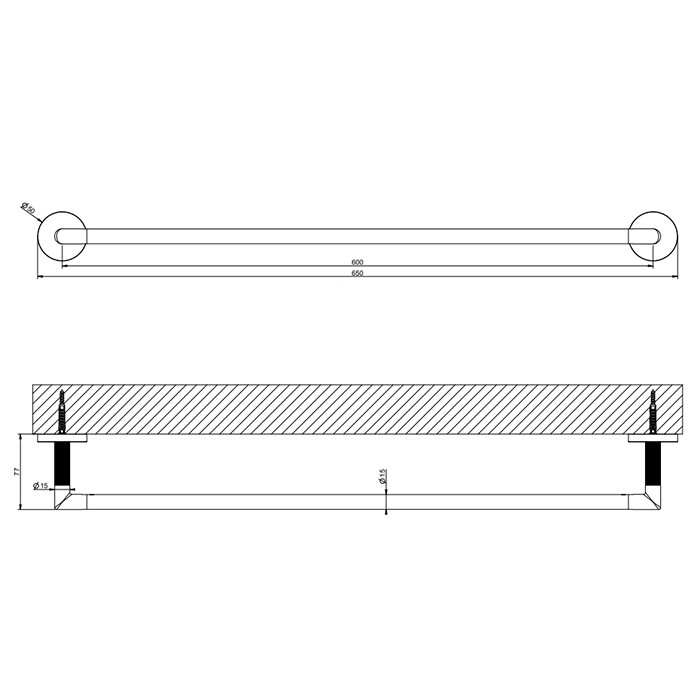Gessi Полотенцедержатель 60 см, Ingranaggio, 63903#031 цвет: хром