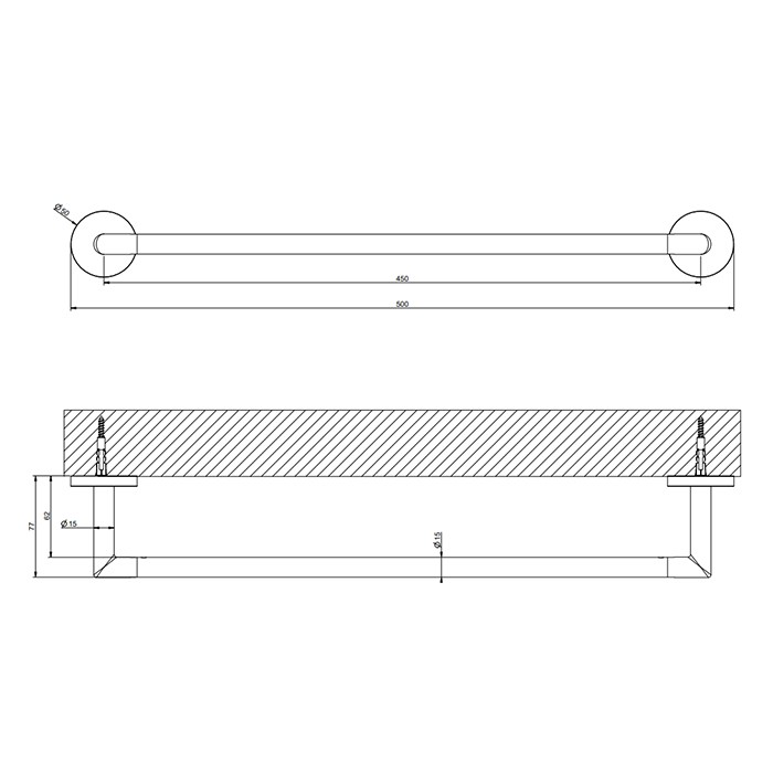 Gessi Полотенцедержатель, 45 см, Tondo, 63700#299 цвет: black xl