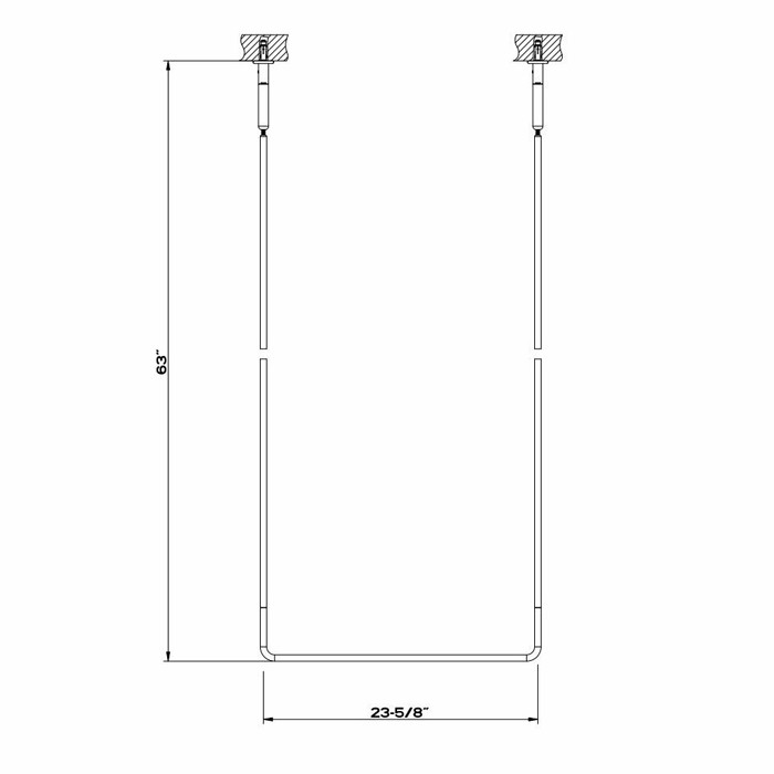 Gessi Полотенцедержатель потолочный 60см h=160см, Goccia, 38143#031 цвет: хром