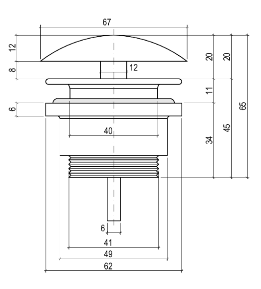 Salini донный клапан для раковины фиксированный, 16631rm цвет: матовый белый