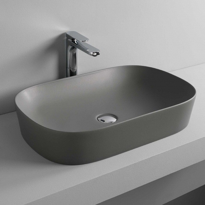 ArtCeram раковина (накладная), ghl002 15 00 ghost цвет: серый матовый