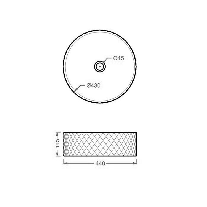 Раковина настольная d44 см, denim, Art Ceram Rombo арт. OSL009 37 00