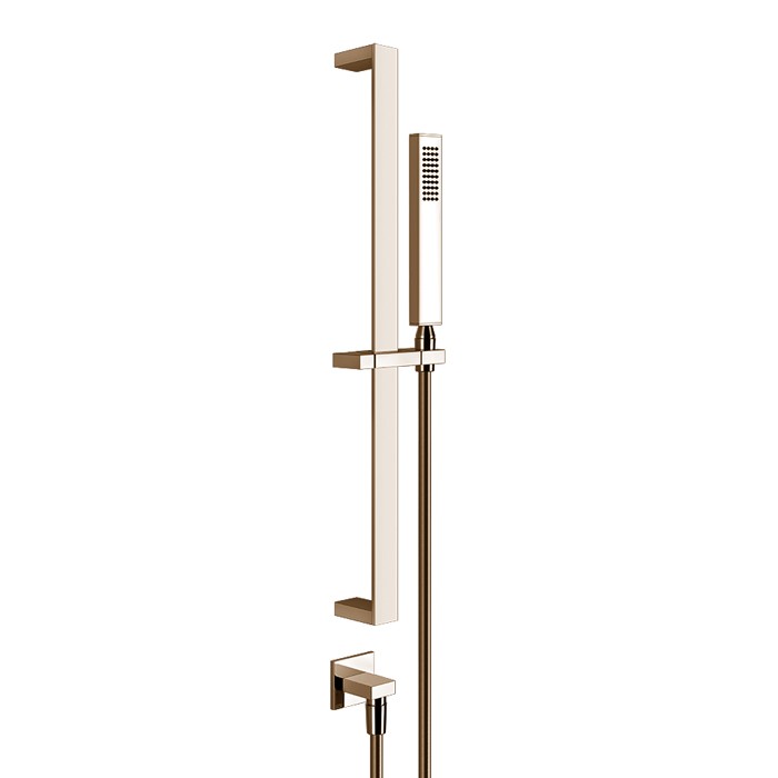 Gessi Душевой гарнитур с ручным душем и выводом воды из стены, Rettangolo, 20142#030 цвет: медь