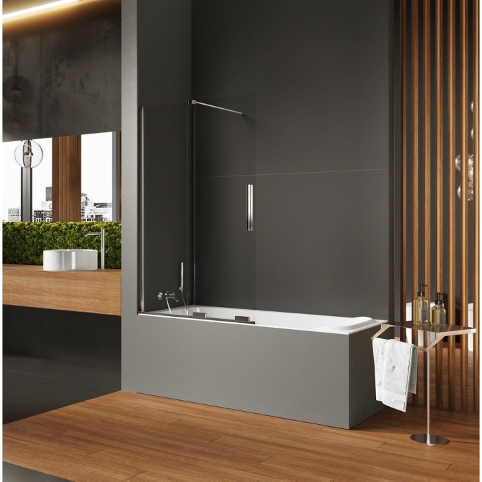 Шторка для ванны smart 150x150, New trendy Smart chrome, хром арт. EXK-4101