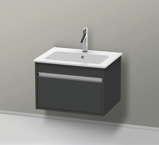 Duravit тумба подвесная под раковину с выдвижным ящиком, ketho, kt641804949 цвет: графит матовый