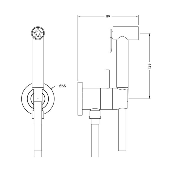 Cisal гигиенический душ - комплект с прогрессивным смесителем cv0079754q shower cisal, цвет: белый матовый