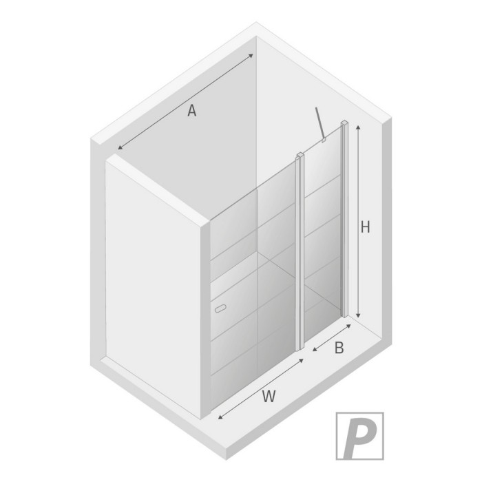 Дверь в нишу одинарная r 90x195, New trendy New soleo black, черный арт. D-0293A