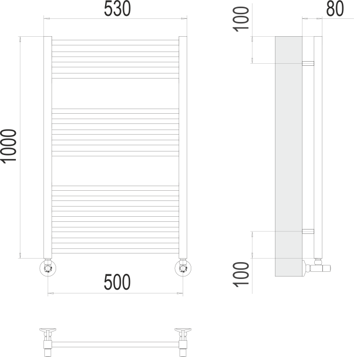 Terminus водяной полотенцесушитель ватикан п16 500х1000, люкс арт. 4670078530523