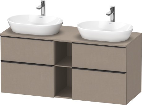 Duravit тумба подвесная под две раковины 1400 мм х 550 мм, d-neo, de4970b7575 цвет: лён