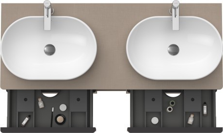 Duravit тумба подвесная под две раковины 1400 мм х 550 мм, d-neo, de4970b7575 цвет: лён