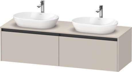 Duravit тумба подвесная под две раковины 550 мм х 1600 мм х 459 мм, ketho.2, k24889b91910000 цвет: серо-коричневый матовый