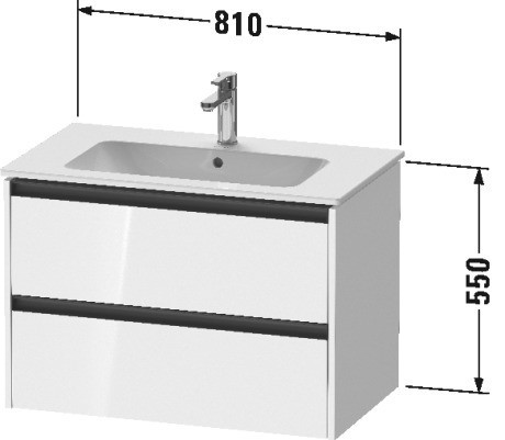 Duravit тумба подвесная под раковину 480 мм х 810 мм х 550 мм, ketho.2, k25263080800000 цвет: графит суперматовый
