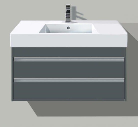 Duravit тумба подвесная под раковину с двумя выдвижными ящиками, ketho, kt664204949 цвет: графит матовый