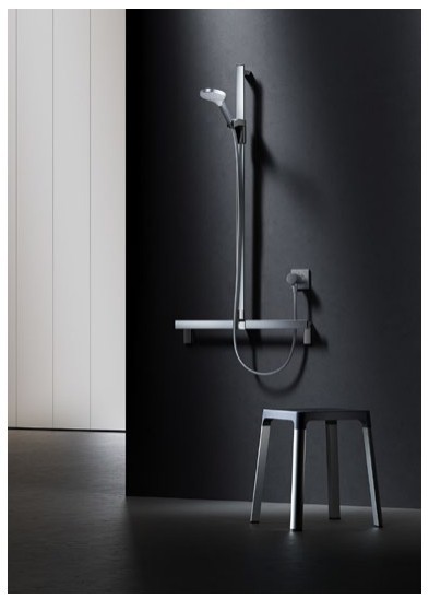 Keuco поручень вдоль стены справа или слева 700 мм, со штангой для душа, axess, хром арт. 35014 017013