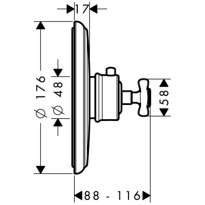 AXOR термостат для душа, Montreux, золото арт. 16810250