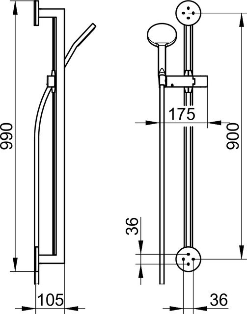 Keuco душевой гарнитур, edition 90, хром арт. 59087 010001