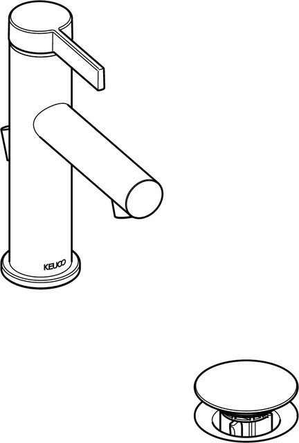 Keuco смеситель однорычажный для раковины с донным клапаном, ixmo, хром арт. 59502 011000