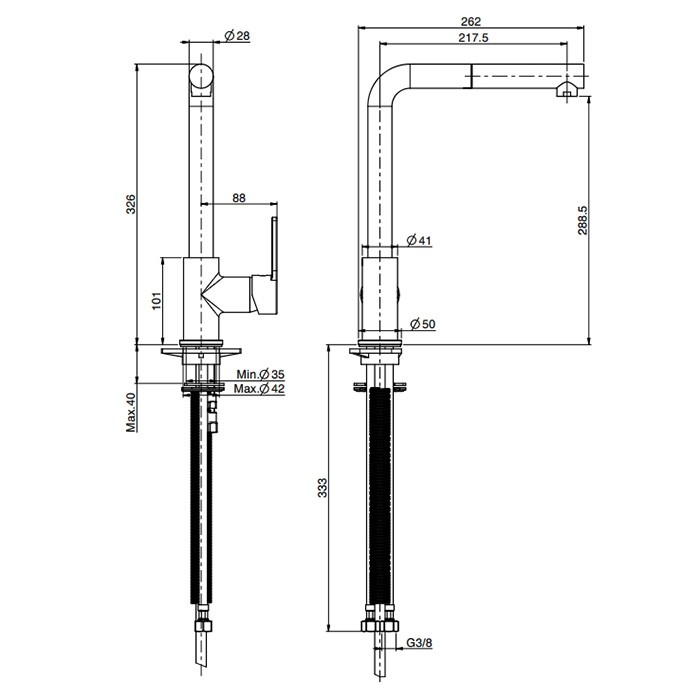 Fima Carlo Frattini смеситель для кухни, на 1 отв., с выдвижной лейкой, kitchen, хром арт. f7029wcr