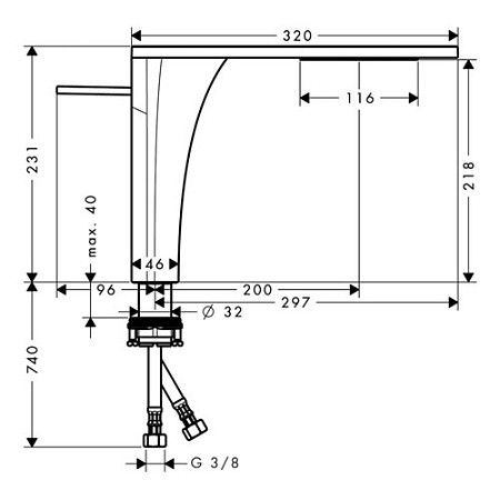 AXOR смеситель для раковины, Massaud, хром арт. 18020000
