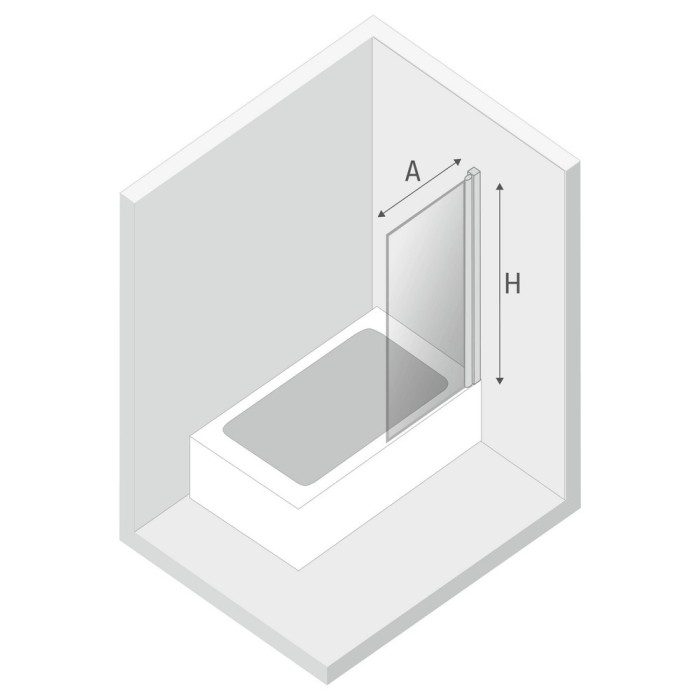 Шторка для ванны 50x140, New trendy New soleo black, черный арт. P-0086