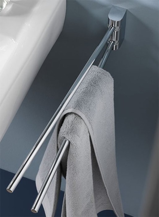 Keuco вешалка для полотенца двойная, поворотная 41 см, smart.2, хром арт. 14718 010000