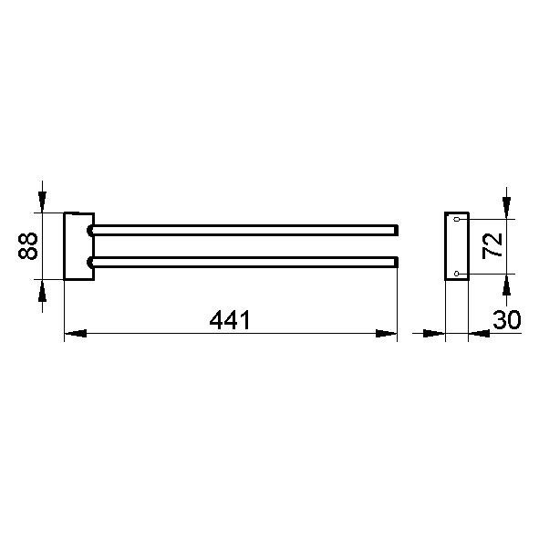 Keuco вешалка для полотенца двойная, поворотная 41 см, smart.2, хром арт. 14718 010000
