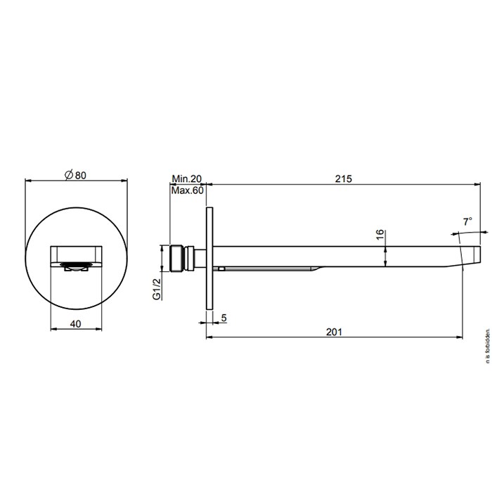 Fima Carlo Frattini излив для ванны 20см., настенный mast, хром арт. f2418cr