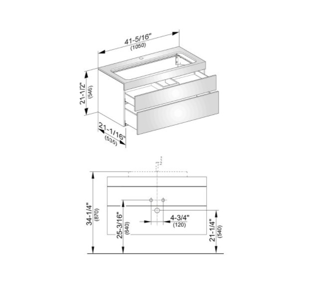 Keuco тумба подвесная под раковину с двумя выдвижными фронтами, с отверстием под смеситель, edition 400, антрацит арт. 31582 110100