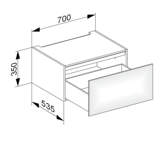 Keuco модуль нижнего шкафа для встройки снизу, с одним выдвижным ящиком, edition 11, дуб светлый арт. 31311 890000